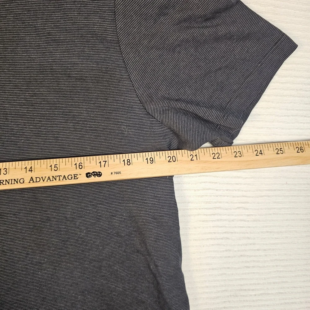Banana Republic Luxe Touch Performance Polo Mens Large CharcoalGrey Micro Stripe